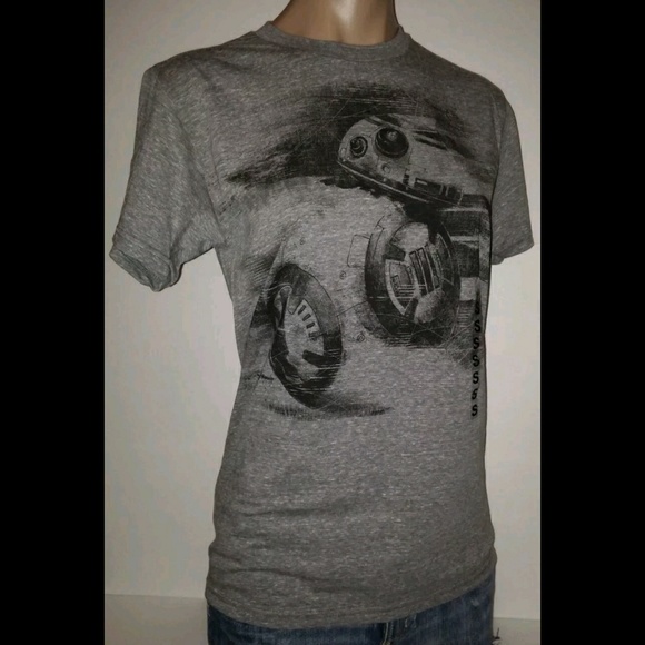STAR WARS BB8 BB-8 GREY SILHOUETTE MOVIE SHIRT - Picture 1 of 2